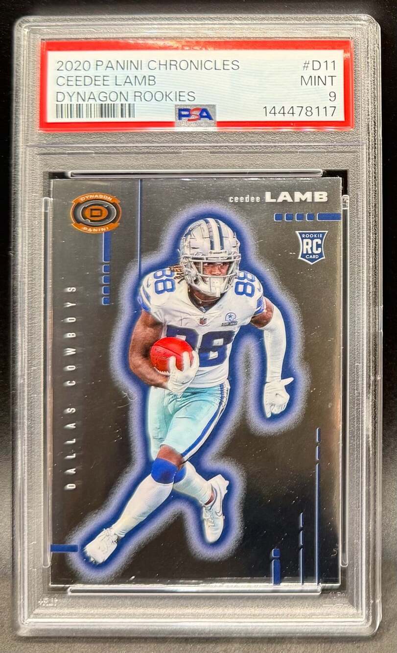 CeeDee Lamb 2020 Panini Chronicles Dynagon Rookies PSA 9 Mint Dallas Cowboys NFL